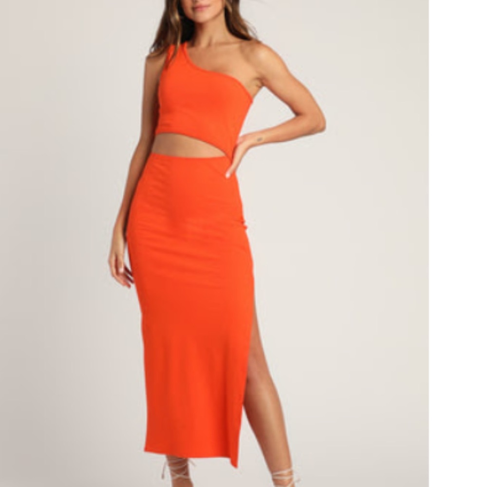Lulu's Orange Maxi Dress Elegant and Vibrant